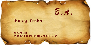 Berey Andor névjegykártya