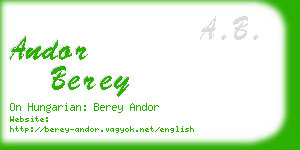 andor berey business card